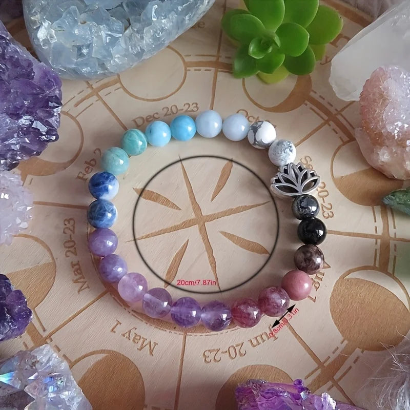 Anxiety Relief Affirmation Beaded Stretch Bracelet – Healing Jewelry for Peace, Tranquility & Self-Love