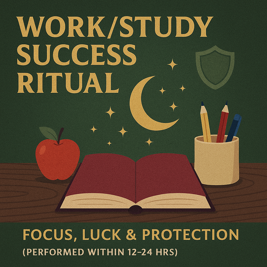 Work/Study Success Ritual — Focus, Luck & Protection (Done within 12–24 hrs)