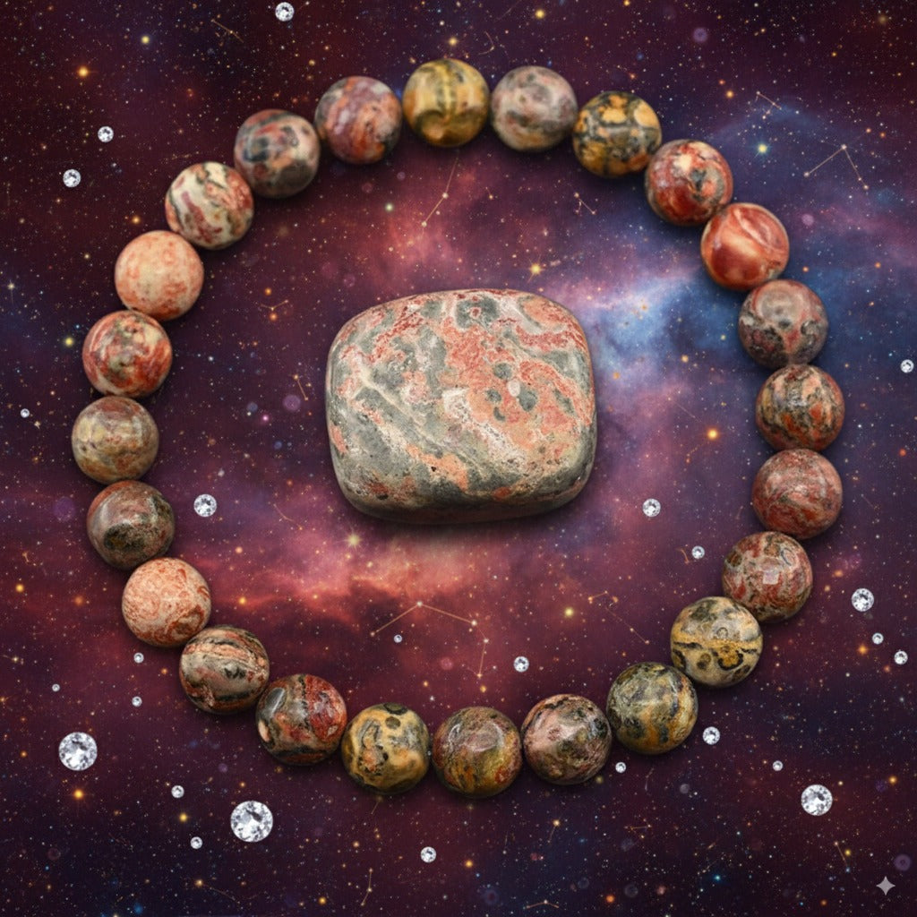 Red Leopard Skin Jasper Bracelet – Courage, Vitality & Spiritual Connection