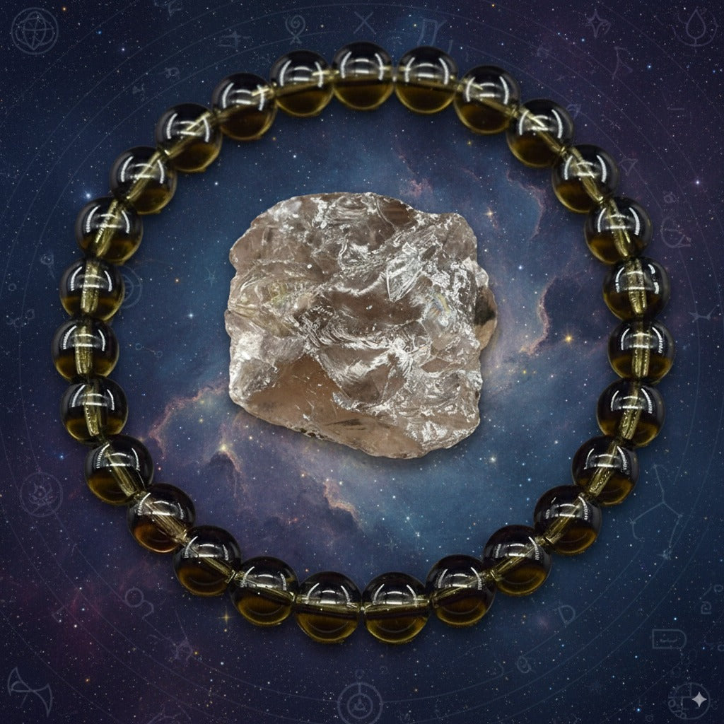 Smoky Quartz “Tea Crystal” Bracelet – Grounding, Protection & Stress Relief