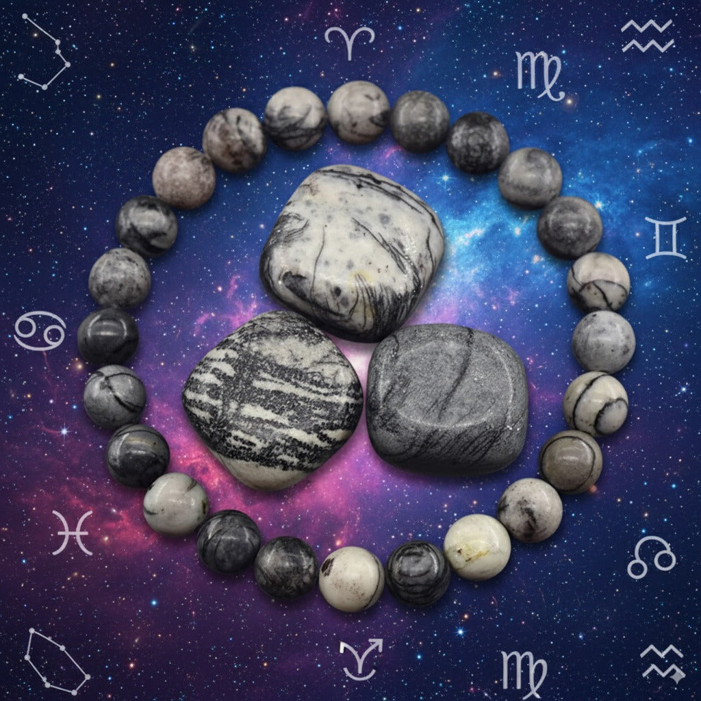 Black Picasso Jasper Bracelet – Focus, Balance & Transformation