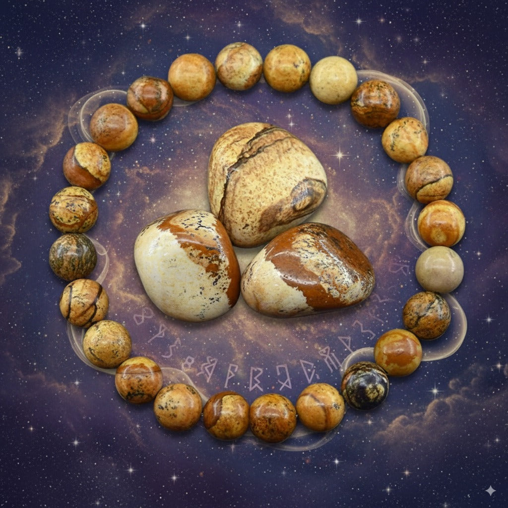 Picture Jasper Crystal Bracelet – Grounding, Wisdom & Earth Connection