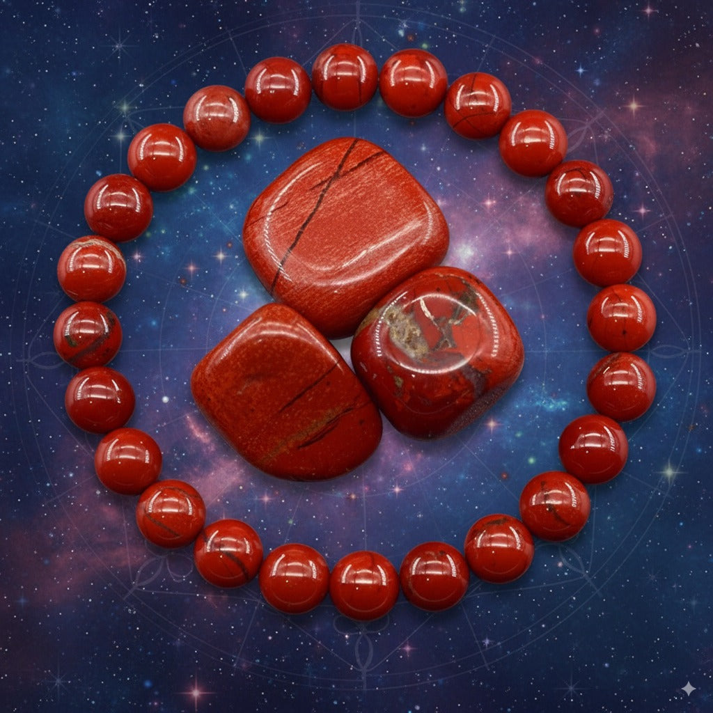 Red Jasper Crystal Bracelet – Strength, Stability & Vitality