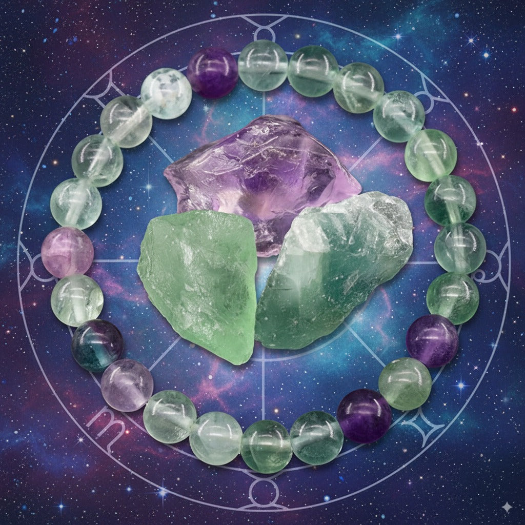 Fluorite Crystal Bracelet – Clarity, Focus & Spiritual Protection