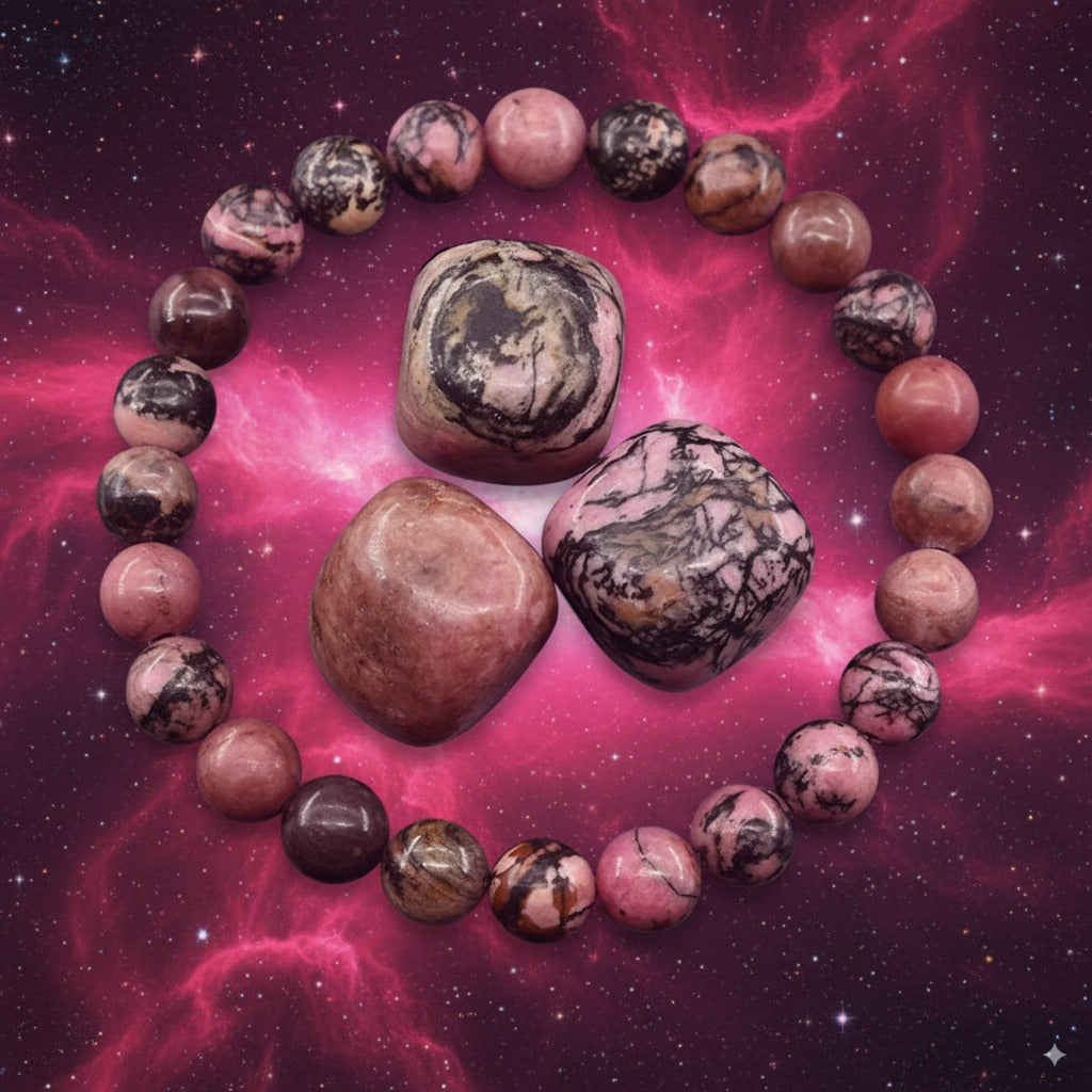 Rhodonite Crystal Bracelet – Love, Compassion & Emotional Healing