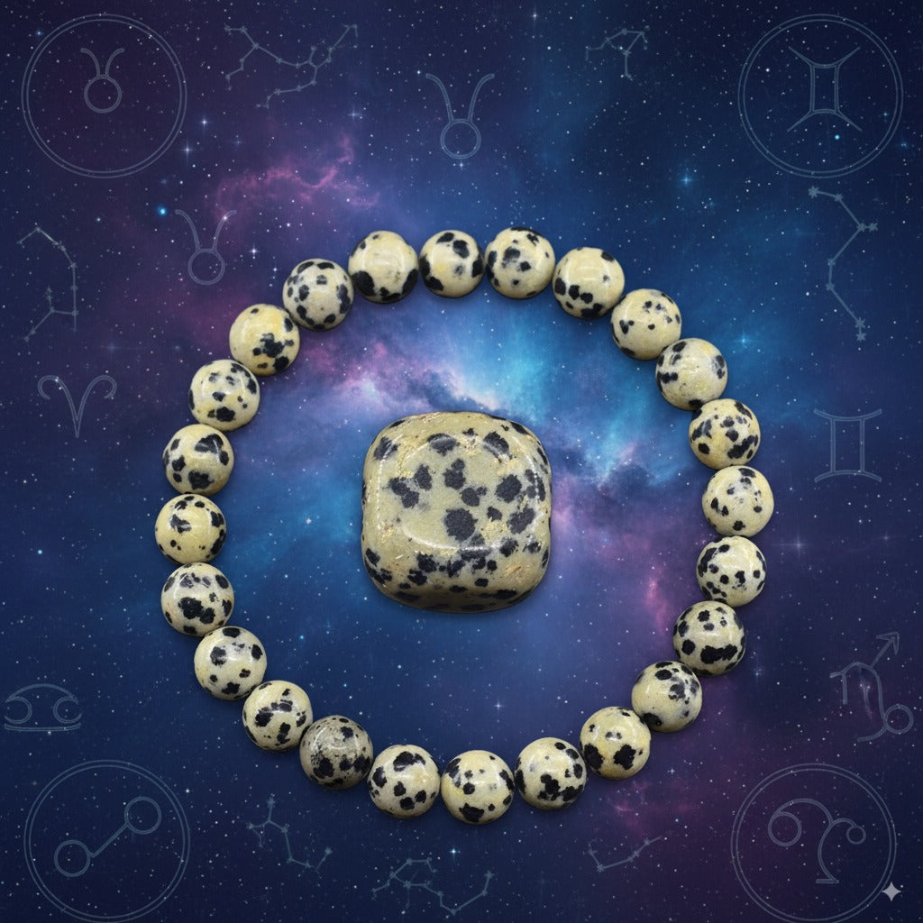 Dalmatian Jasper “Spot Stone” Bracelet – Joy, Protection & Playful Energy