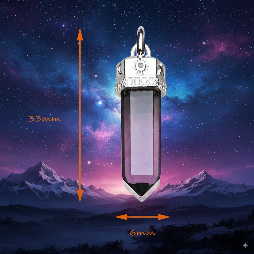 Amethyst Cosmic Talisman Pendant – 925 Sterling Silver with Sun & Eye Motifs for Healing, Protection & Manifestation