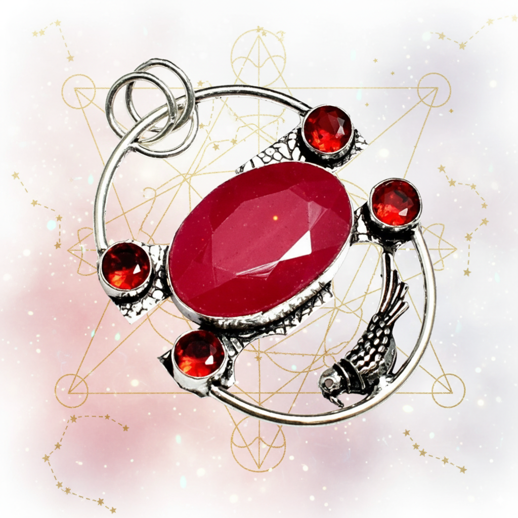 "Manifest Your Desires: Ruby & Garnet Abundance Amulet