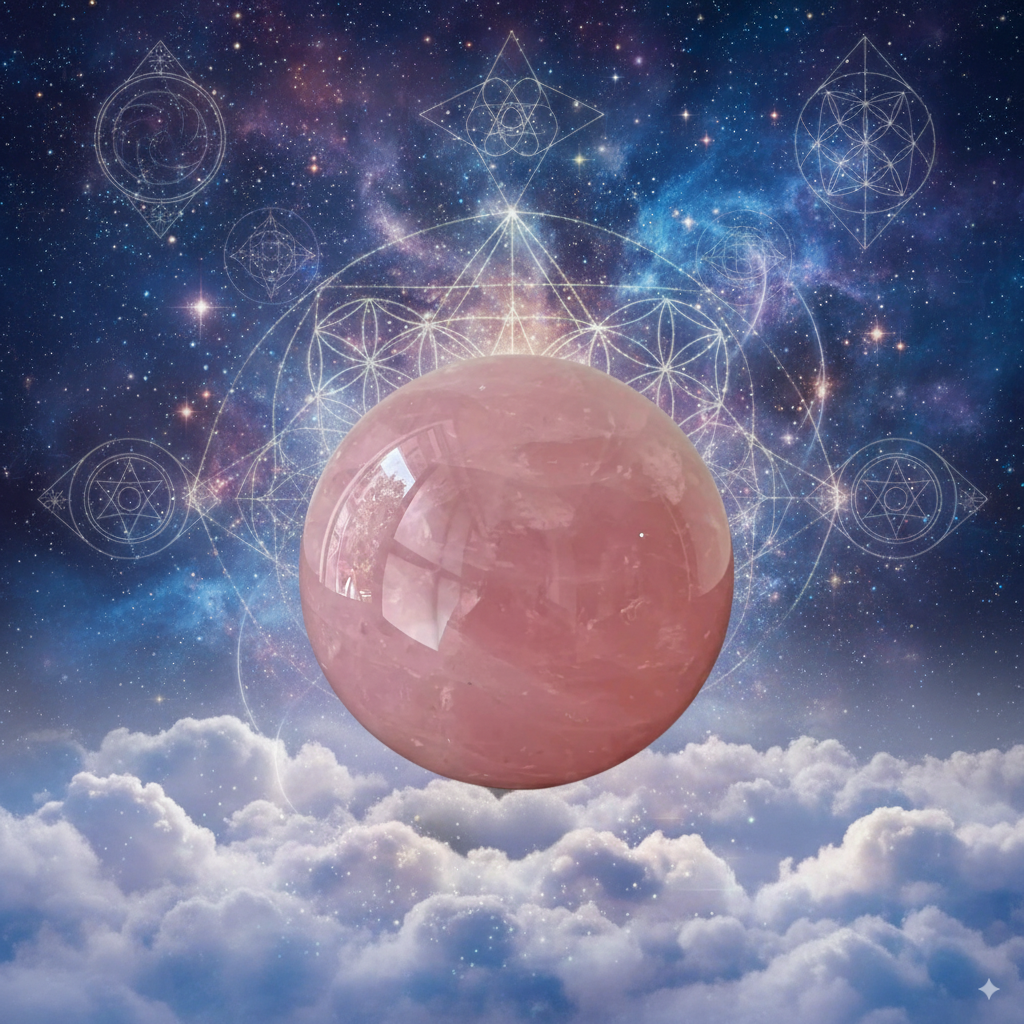 Natural Rose Quartz Crystal Sphere – 9–11 cm of Heart Healing & Loving Energy