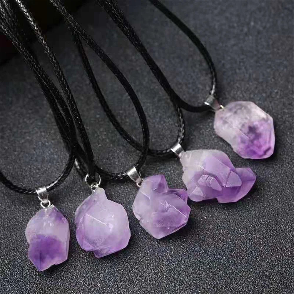 Natural Amethyst Point Pendant Necklace – Healing Crystal Jewelry