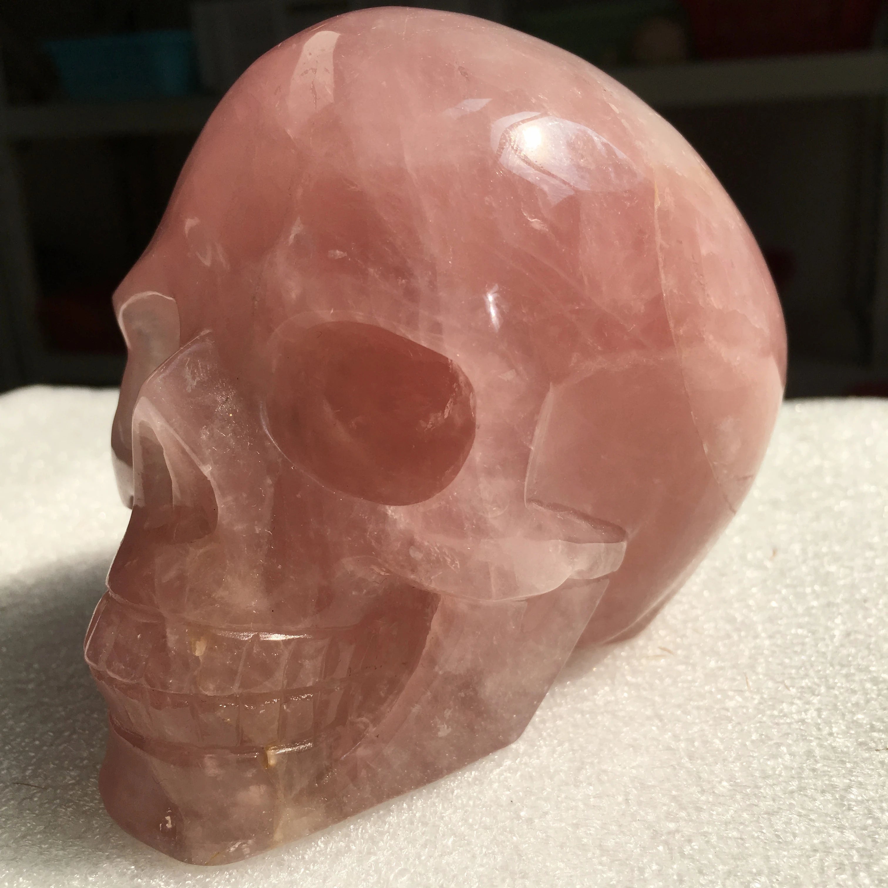Natural Rose Quartz Crystal Skull – 1 kg of Love, Healing & Mystical Energy