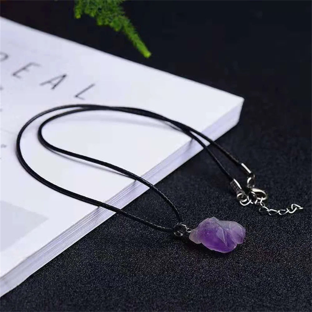 Natural Amethyst Point Pendant Necklace – Healing Crystal Jewelry