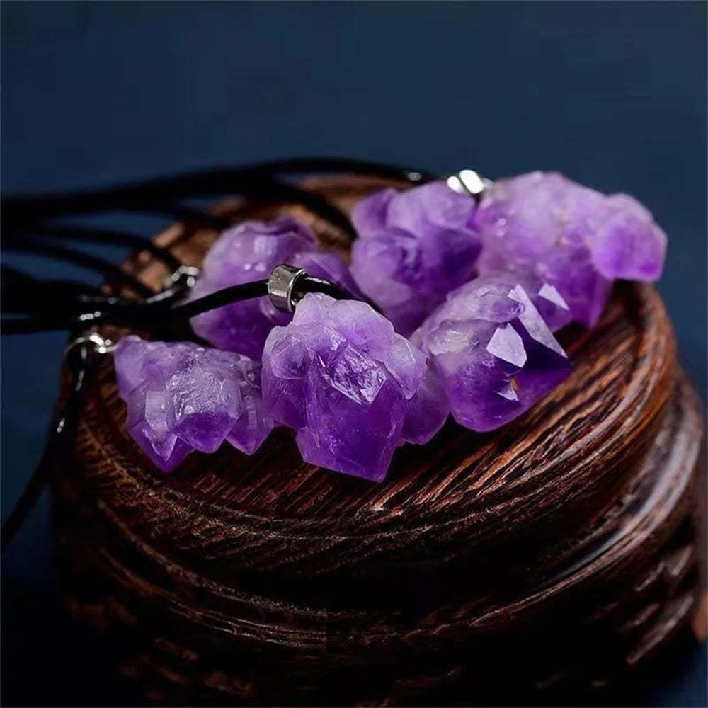 Natural Amethyst Point Pendant Necklace – Healing Crystal Jewelry