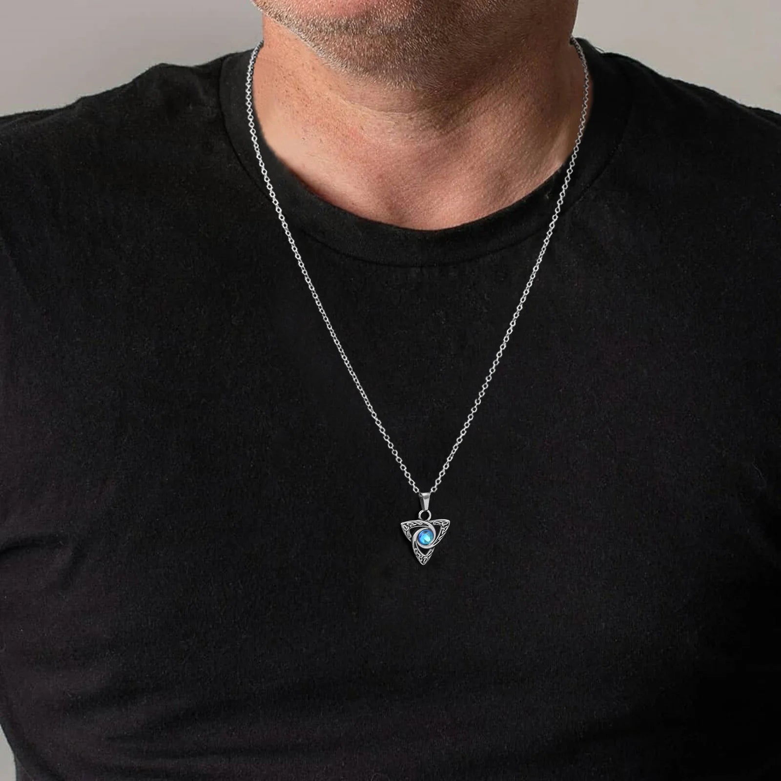 Stainless Steel Triquetra Pendant & Earrings Set