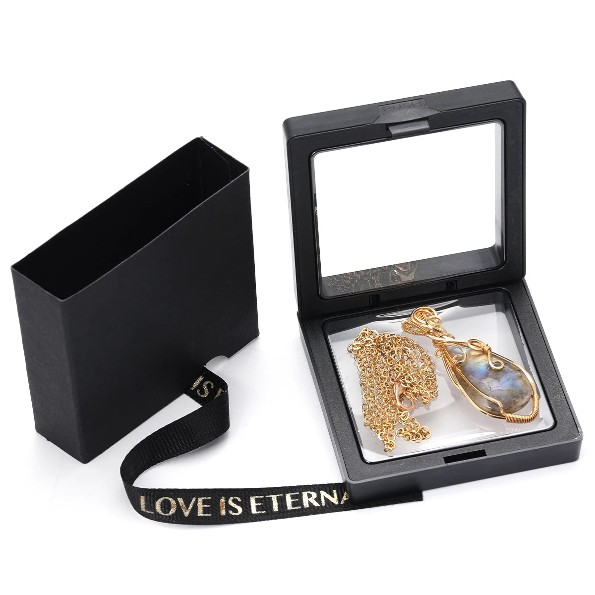 Labradorite Teardrop Wire Wrapped Pendant Necklace – Inner Vision, Transformation & Spiritual Protection