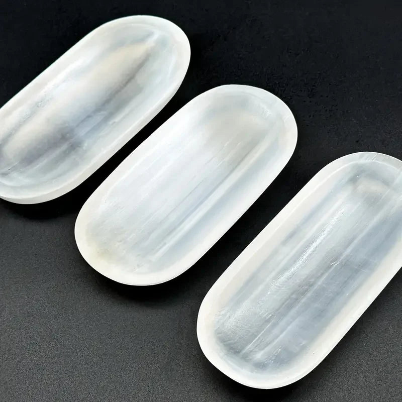 ✨ Selenite Oval Bowl – Crystal Charging Plate & Home Décor
