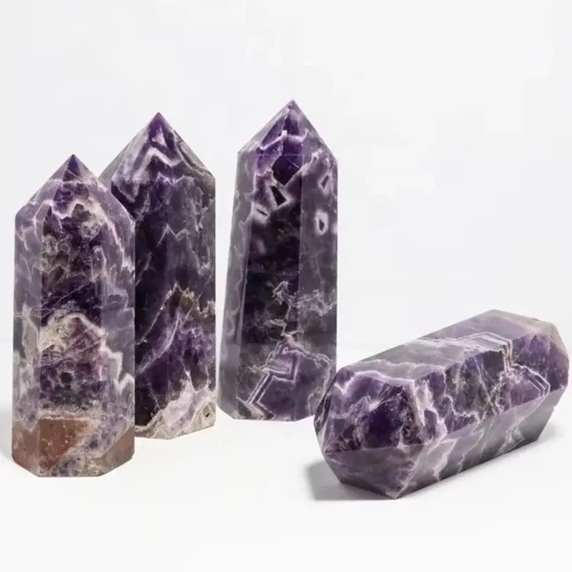 Natural Dream Amethyst Quartz Tower Wand – Spiritual Growth & Manifestation Crystal (200–500 g)