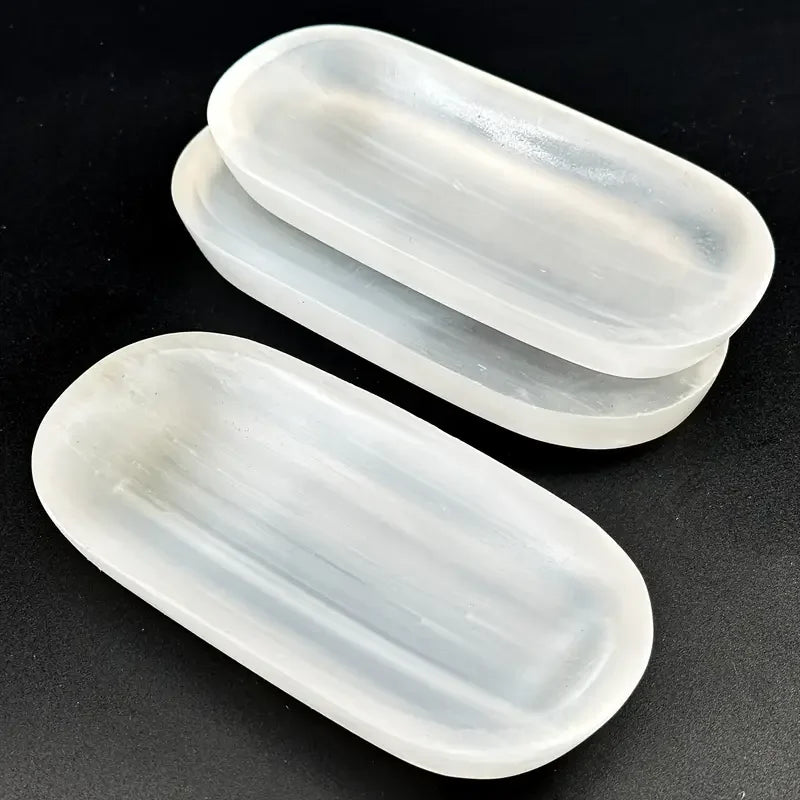✨ Selenite Oval Bowl – Crystal Charging Plate & Home Décor