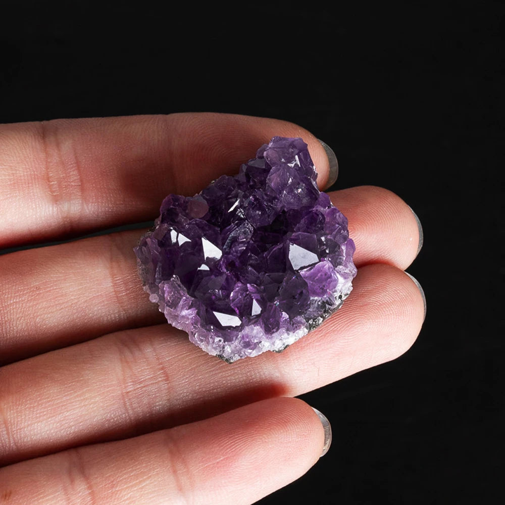 Natural Raw Amethyst Cluster – Purple Quartz Crystal from Uruguay | Irregular Mineral Specimen for Healing, Crafts & Home Décor (10–30g)