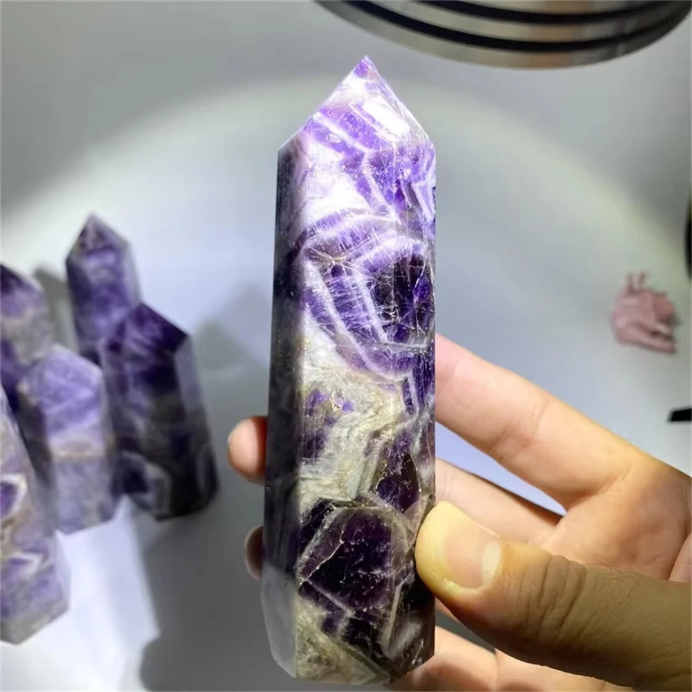 Natural Dream Amethyst Quartz Tower Wand – Spiritual Growth & Manifestation Crystal (200–500 g)