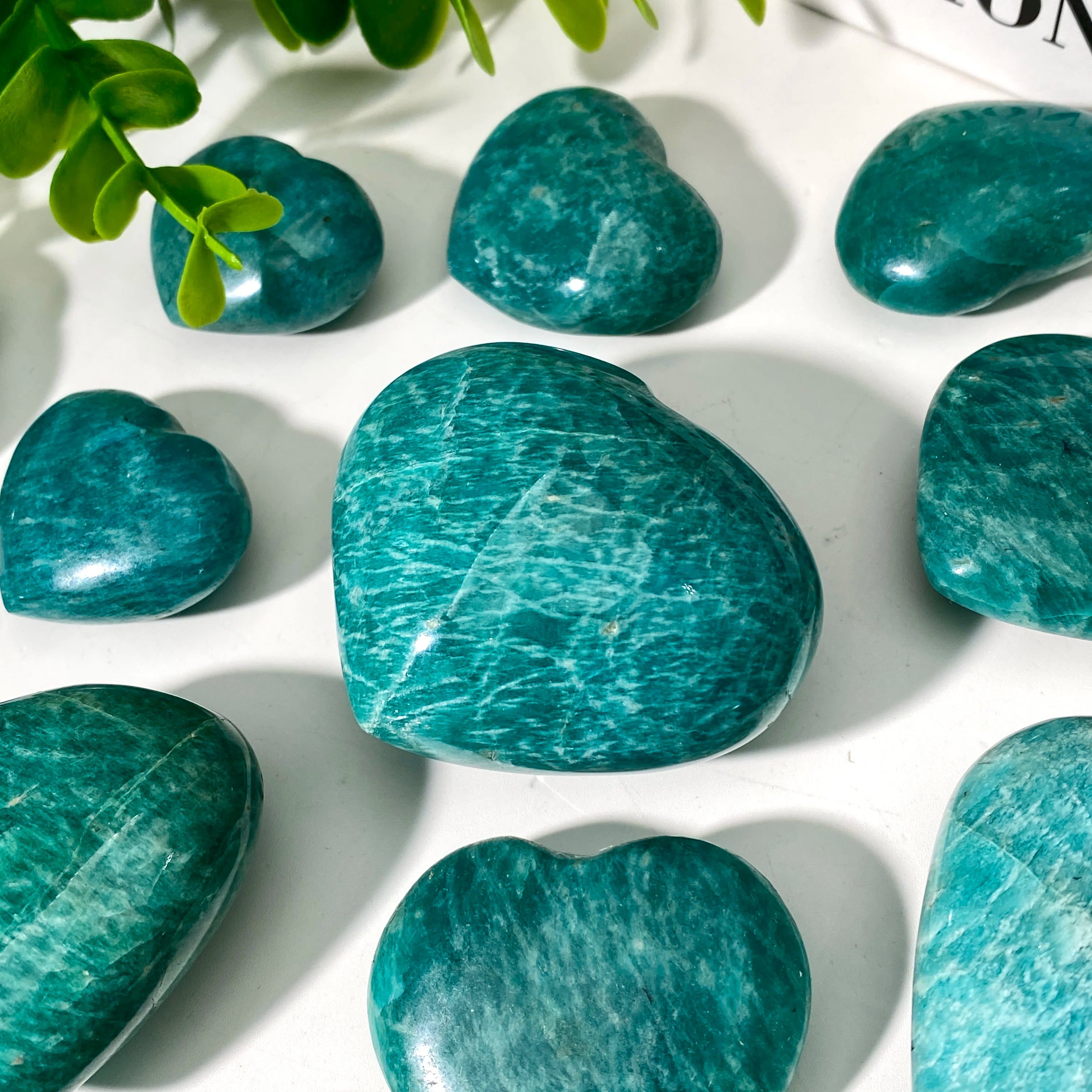 💙 Amazonite Love Heart – Natural Crystal Carving