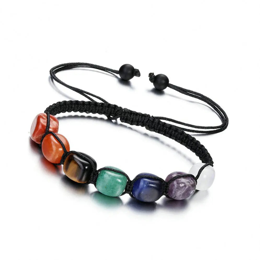 7 Chakra Healing Crystal Bracelet – Adjustable Beaded Yoga & Meditation Jewelry