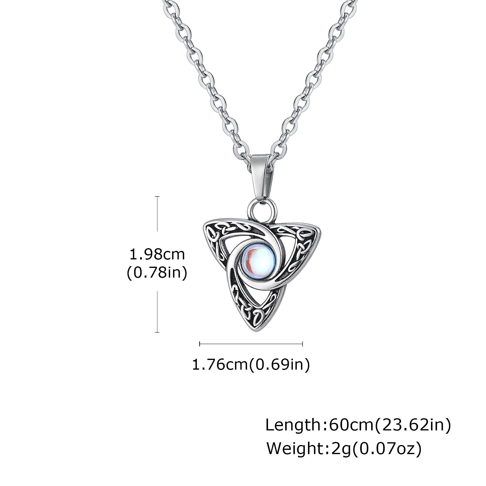Stainless Steel Triquetra Pendant & Earrings Set