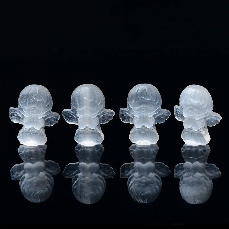 Natural Selenite Angel Statue – Spiritual Protection, Reiki Healing & Meditation Decor