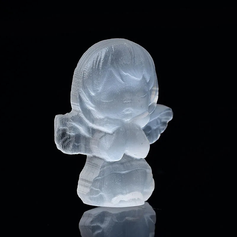 Natural Selenite Angel Statue – Spiritual Protection, Reiki Healing & Meditation Decor