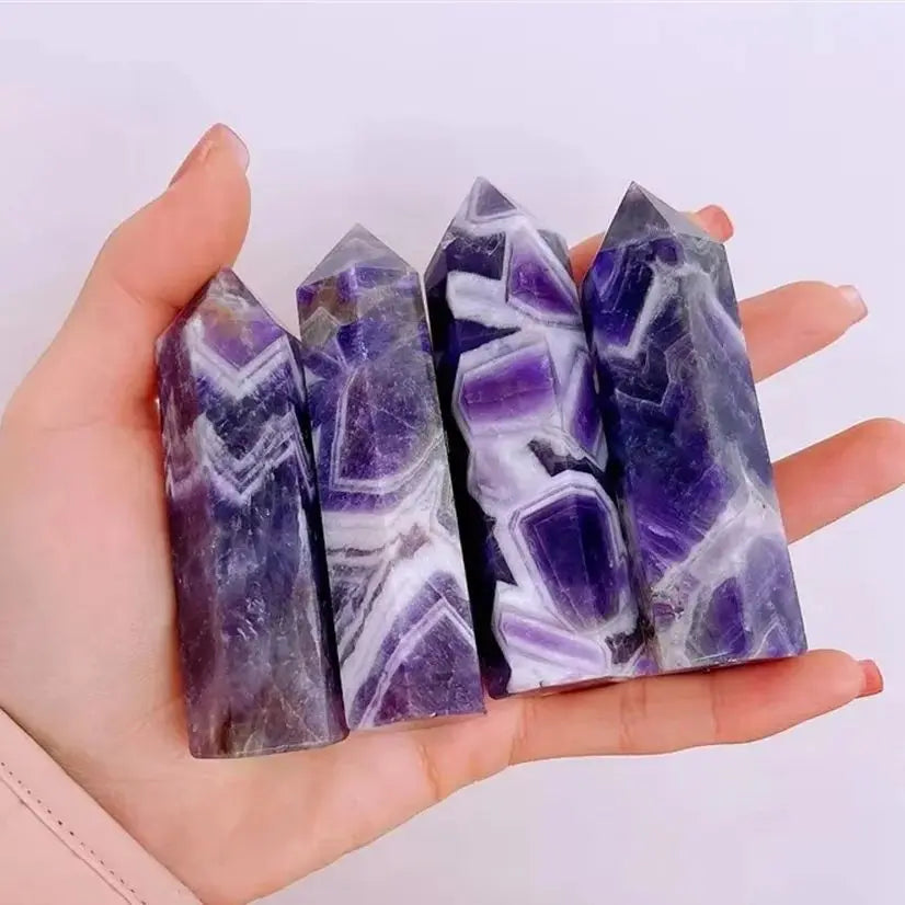 Natural Dream Amethyst Quartz Tower Wand – Spiritual Growth & Manifestation Crystal (200–500 g)