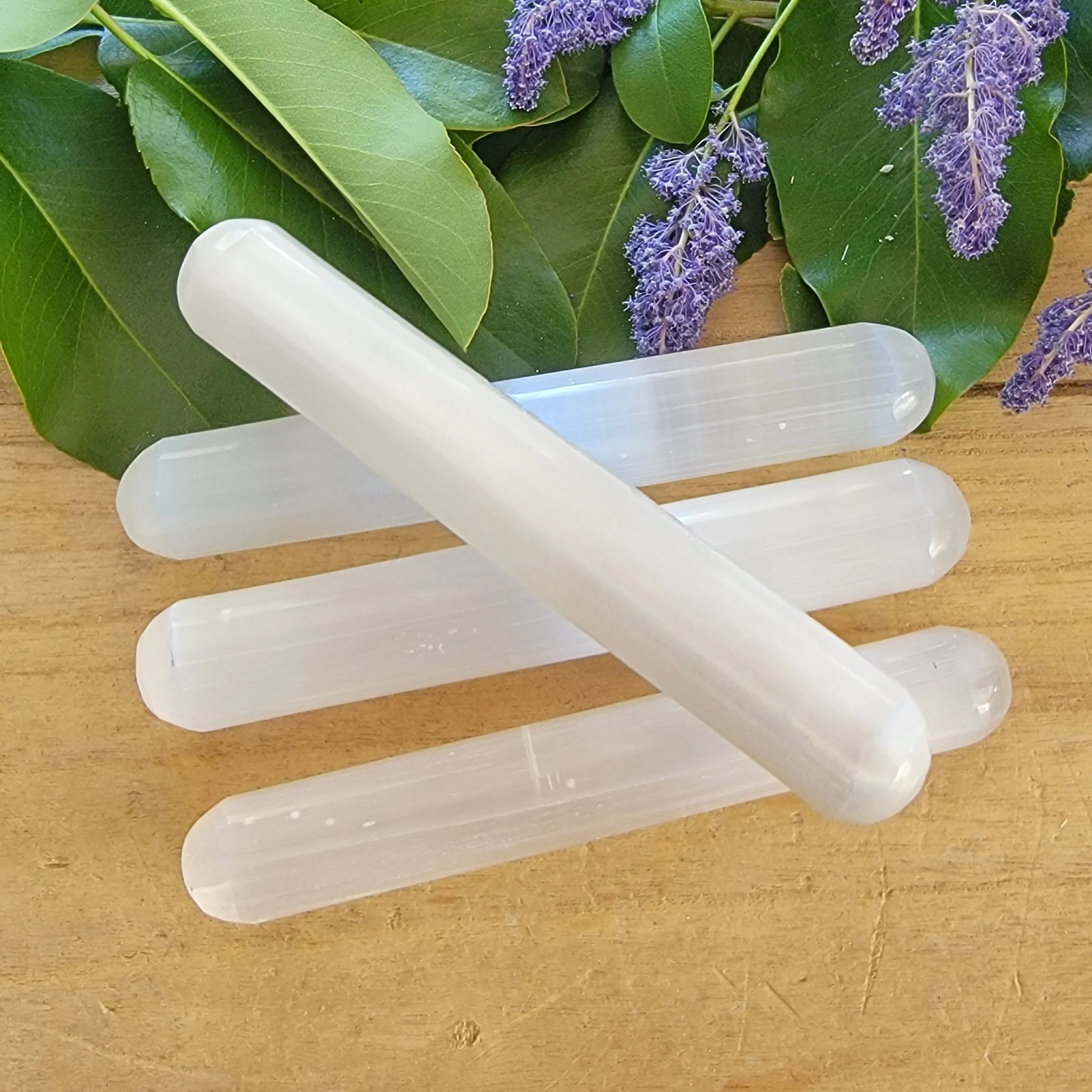 Natural Selenite Wand – Healing, Calming & High Energy Crystal from Morocco (Cleansing & Protection Tool)