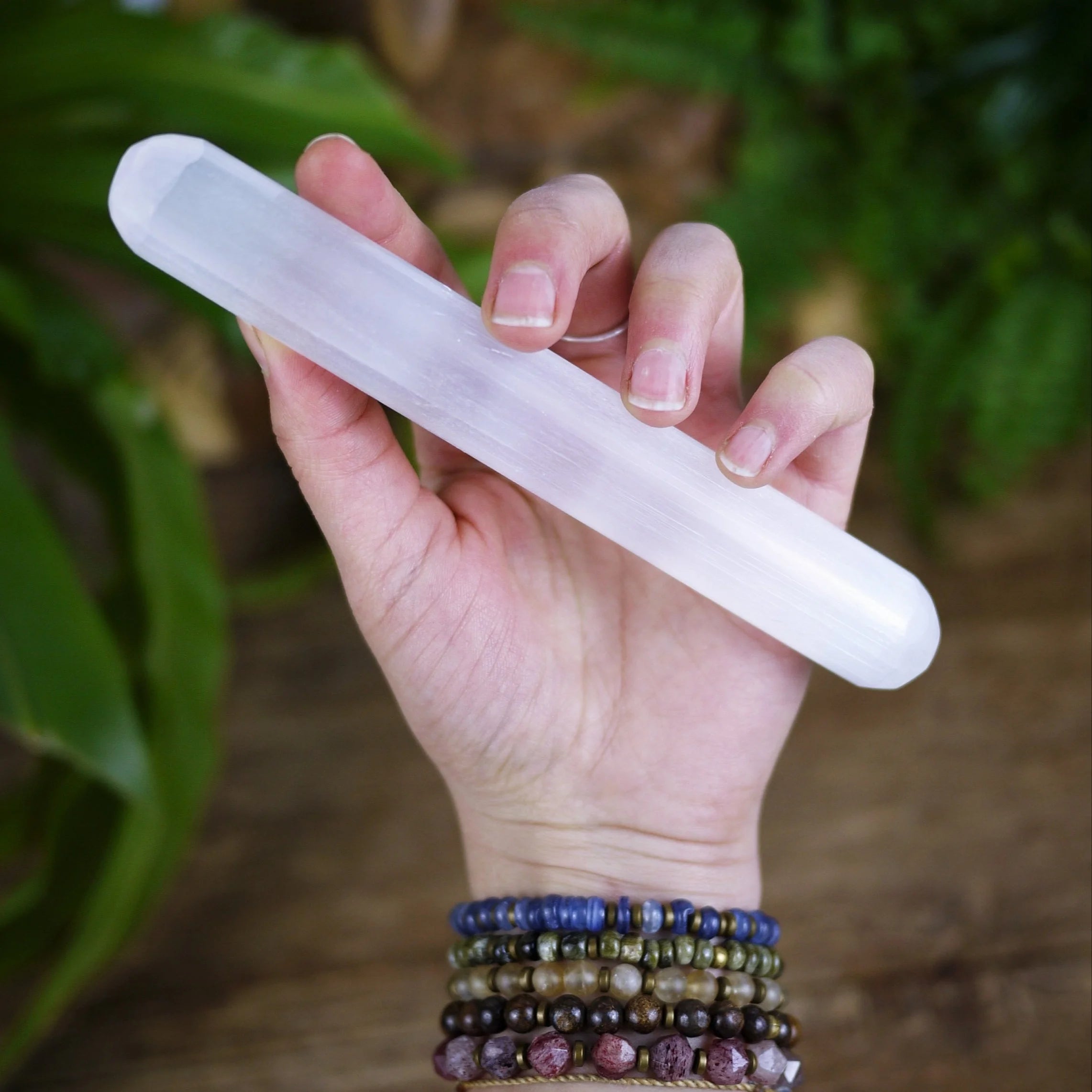 Natural Selenite Wand – Healing, Calming & High Energy Crystal from Morocco (Cleansing & Protection Tool)