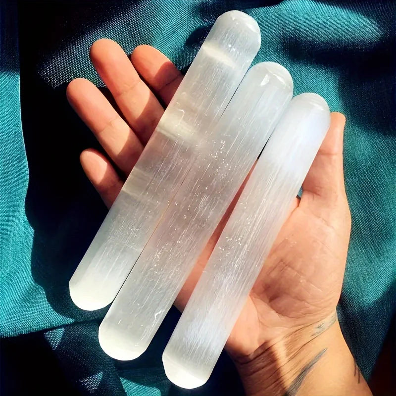 Natural Selenite Wand – Healing, Calming & High Energy Crystal from Morocco (Cleansing & Protection Tool)