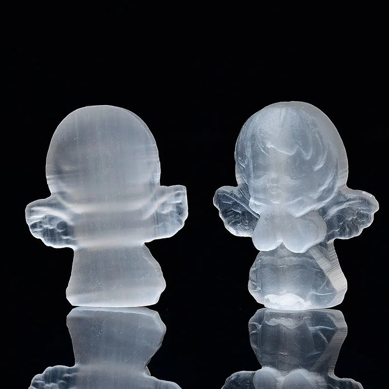 Natural Selenite Angel Statue – Spiritual Protection, Reiki Healing & Meditation Decor