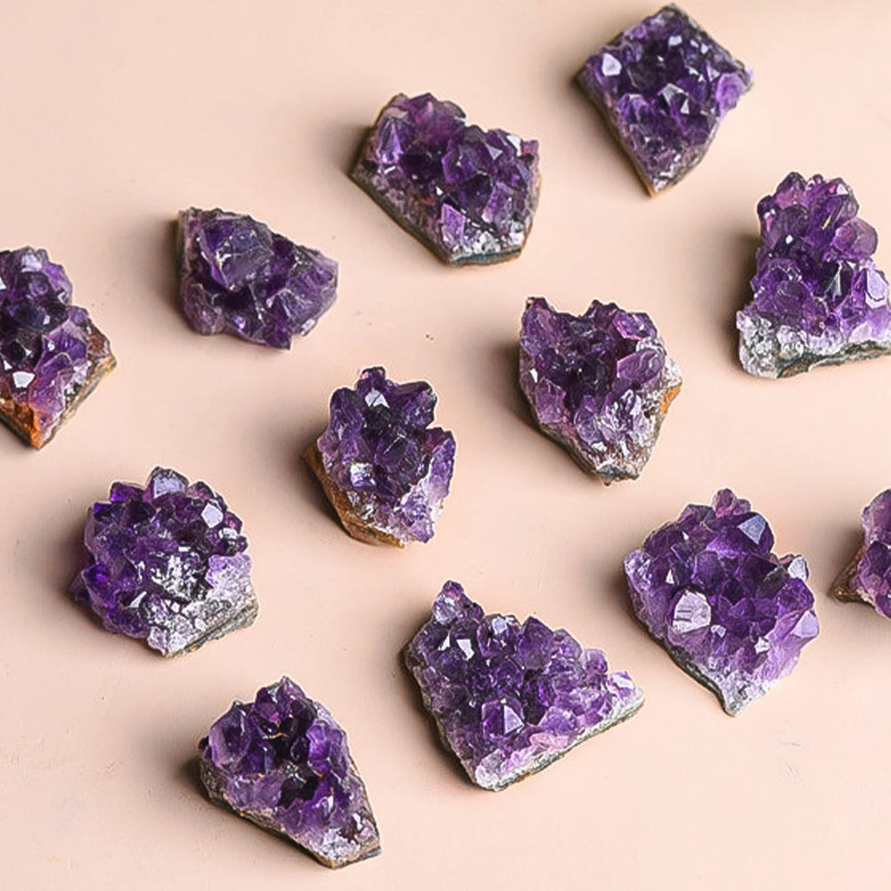Natural Raw Amethyst Cluster – Purple Quartz Crystal from Uruguay | Irregular Mineral Specimen for Healing, Crafts & Home Décor (10–30g)