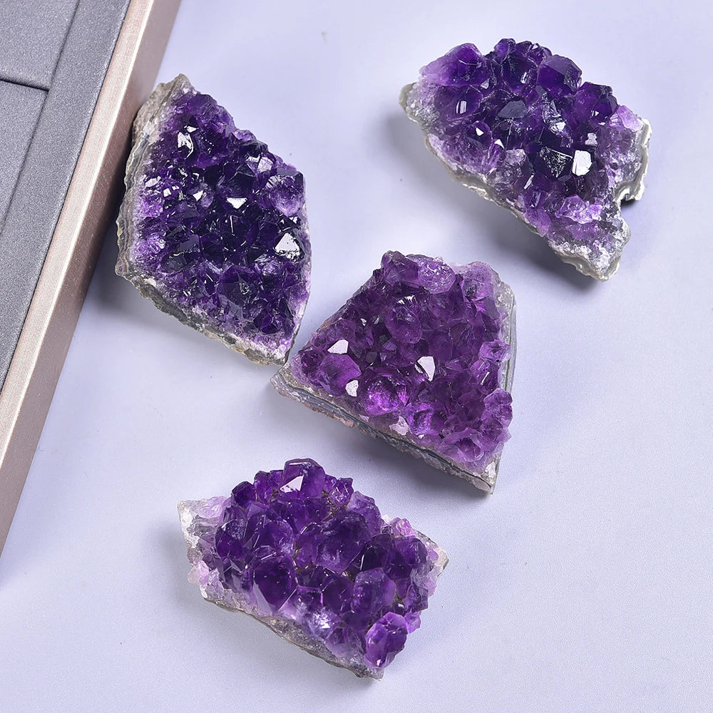 Natural Raw Amethyst Cluster – Purple Quartz Crystal from Uruguay | Irregular Mineral Specimen for Healing, Crafts & Home Décor (10–30g)
