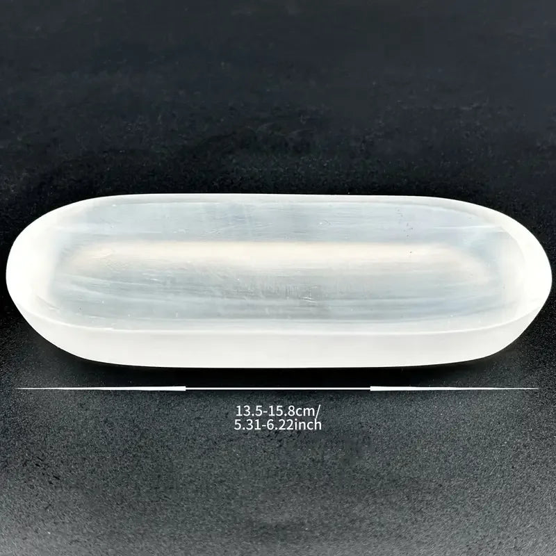 ✨ Selenite Oval Bowl – Crystal Charging Plate & Home Décor