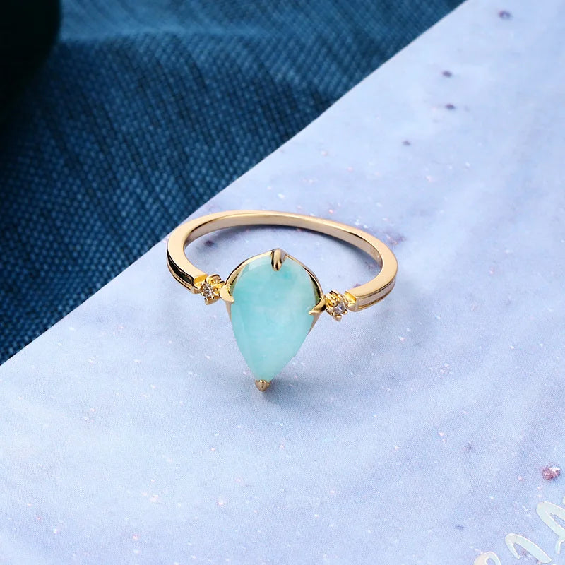 Amazonite Calm & Prosperity Manifestation Ring