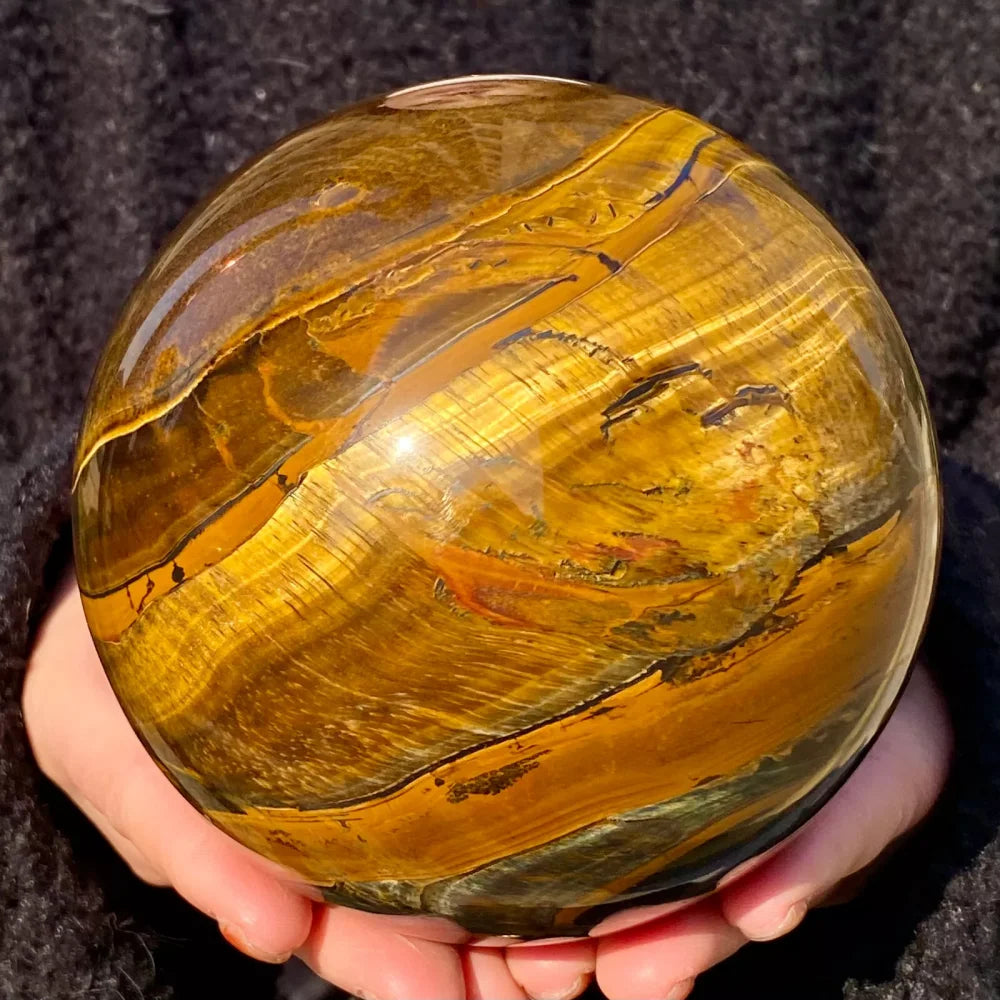 Golden Tiger’s Eye Crystal Sphere – Strength, Courage & Prosperity