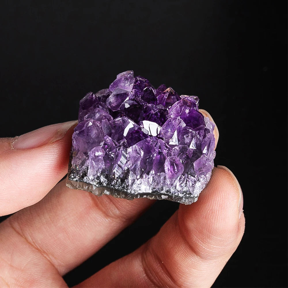 Natural Raw Amethyst Cluster – Purple Quartz Crystal from Uruguay | Irregular Mineral Specimen for Healing, Crafts & Home Décor (10–30g)