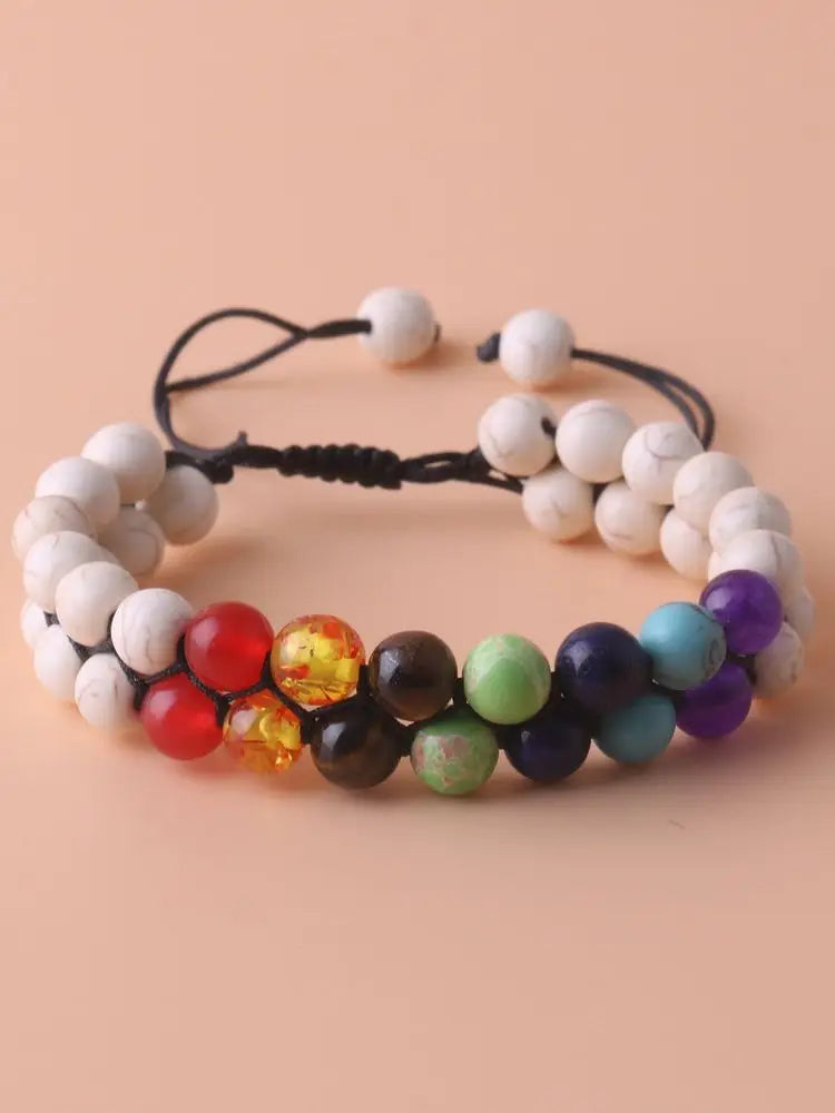7 Chakra Healing Crystal Bracelet – Adjustable Beaded Yoga & Meditation Jewelry