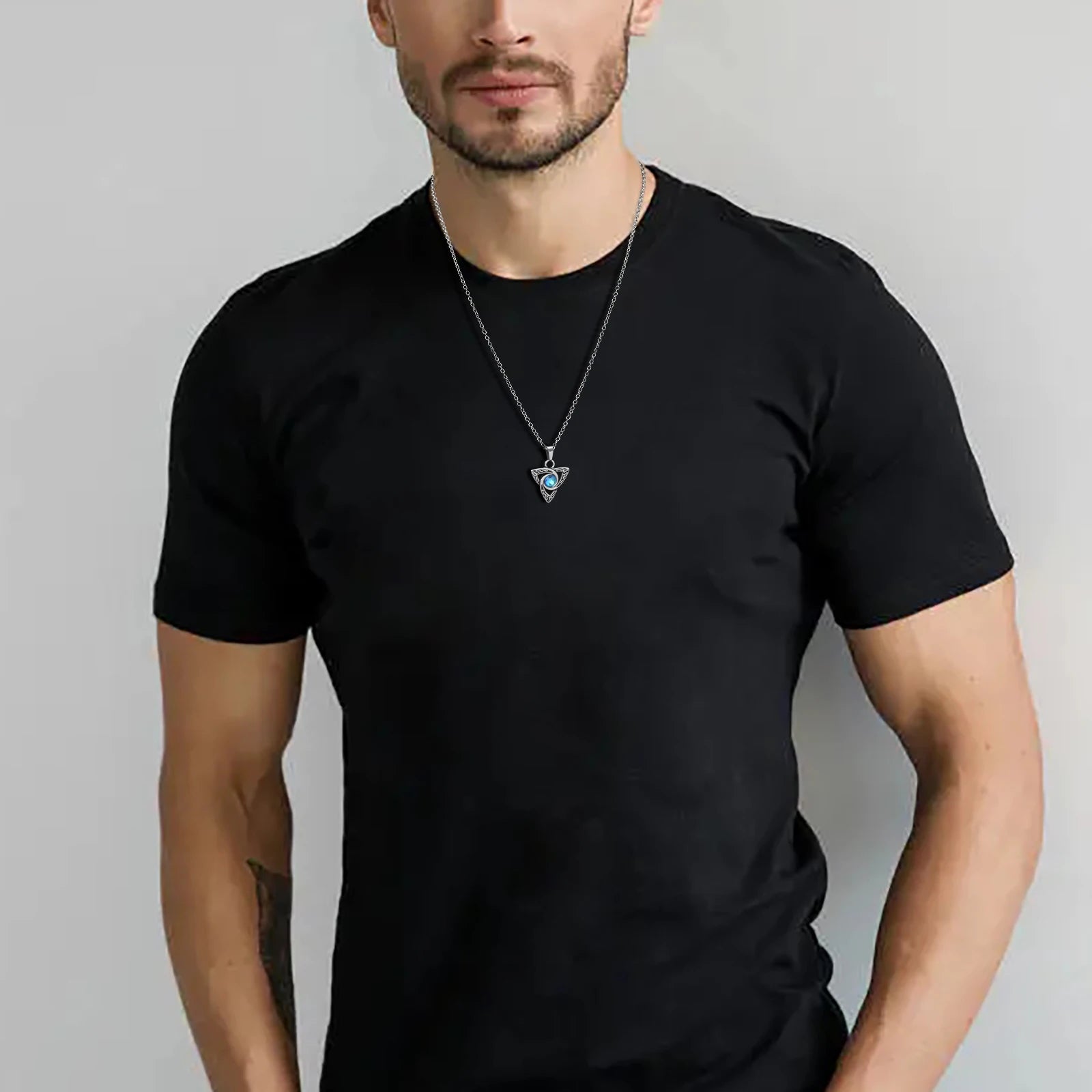 Stainless Steel Triquetra Pendant & Earrings Set