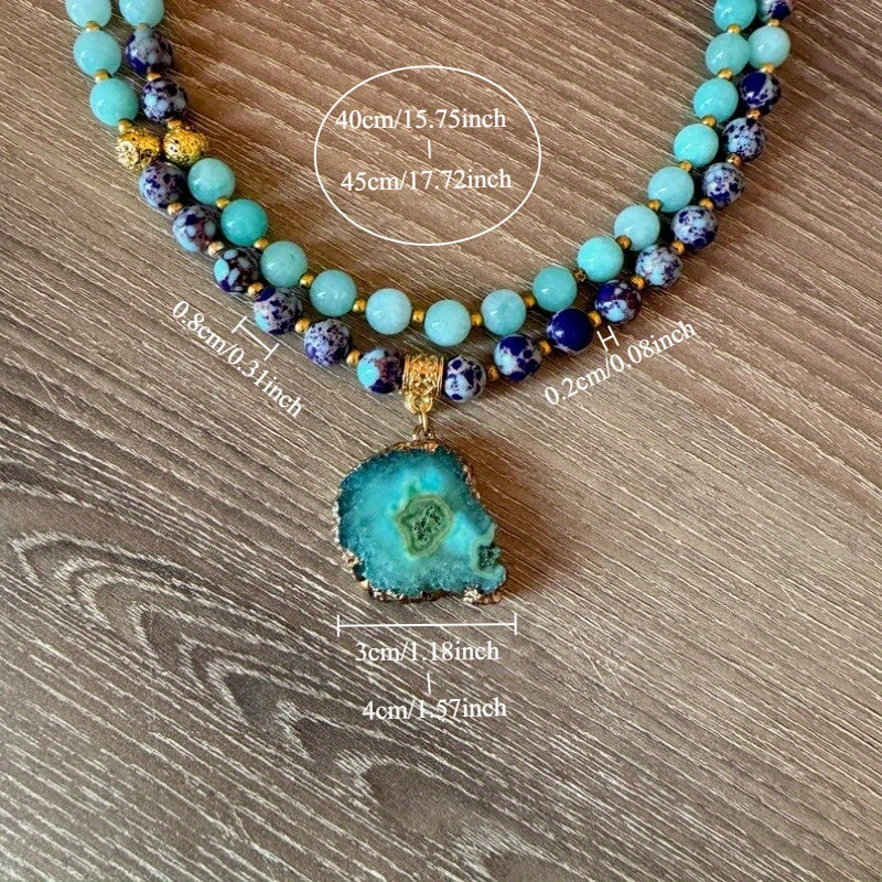 Heart of Abundance – Natural Aventurine Bead Necklace with Golden Glow