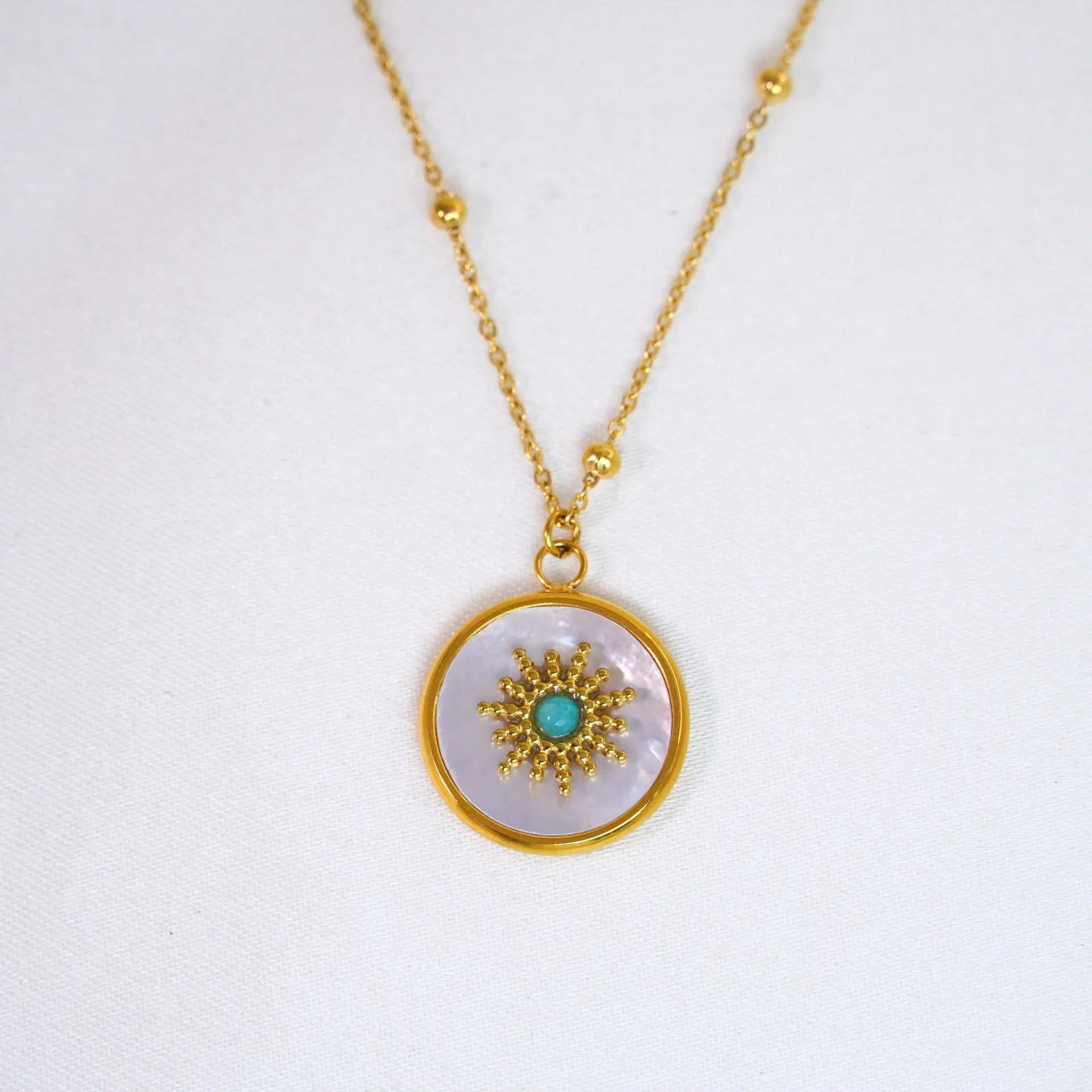 14K Gold-Plated Amazonite Pendant Necklace – Serenity & Self-Expression