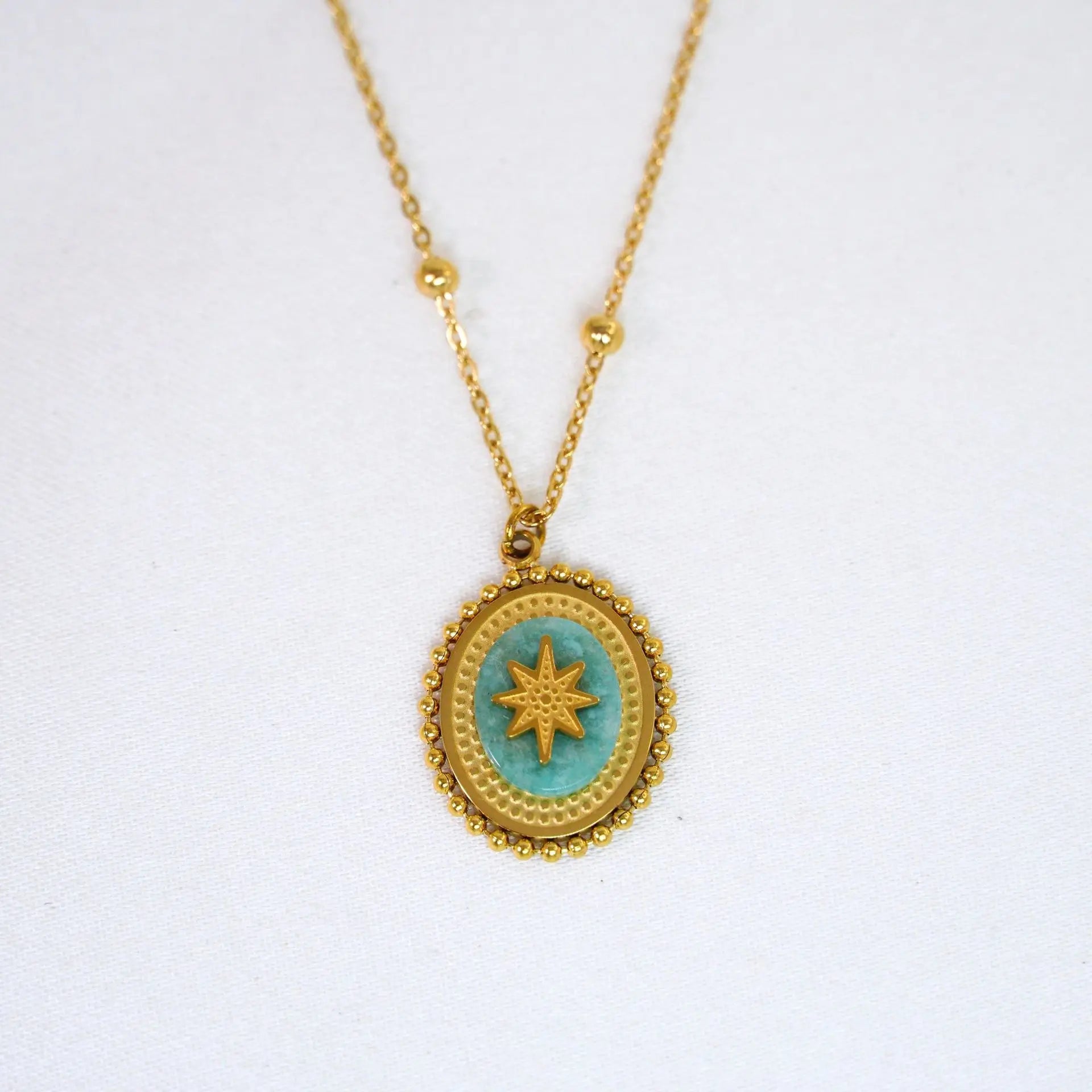 14K Gold-Plated Amazonite Pendant Necklace – Serenity & Self-Expression