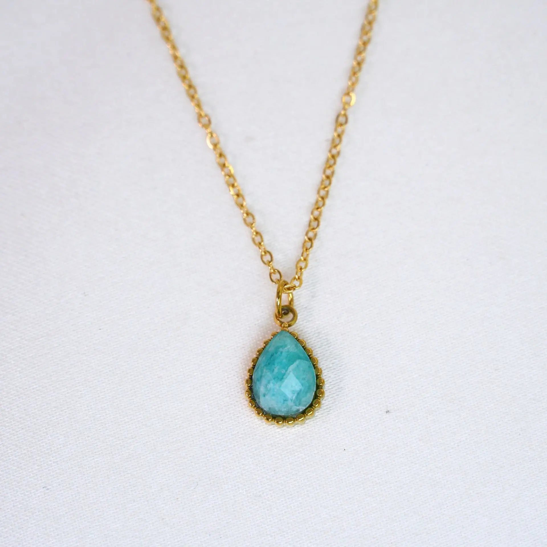 14K Gold-Plated Amazonite Pendant Necklace – Serenity & Self-Expression