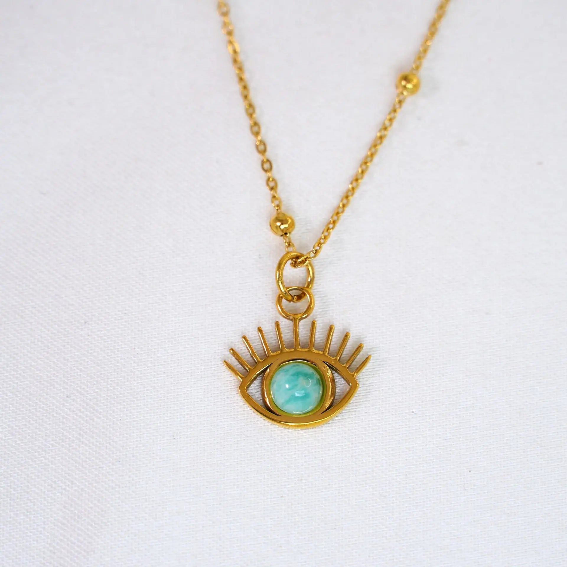 14K Gold-Plated Amazonite Pendant Necklace – Serenity & Self-Expression