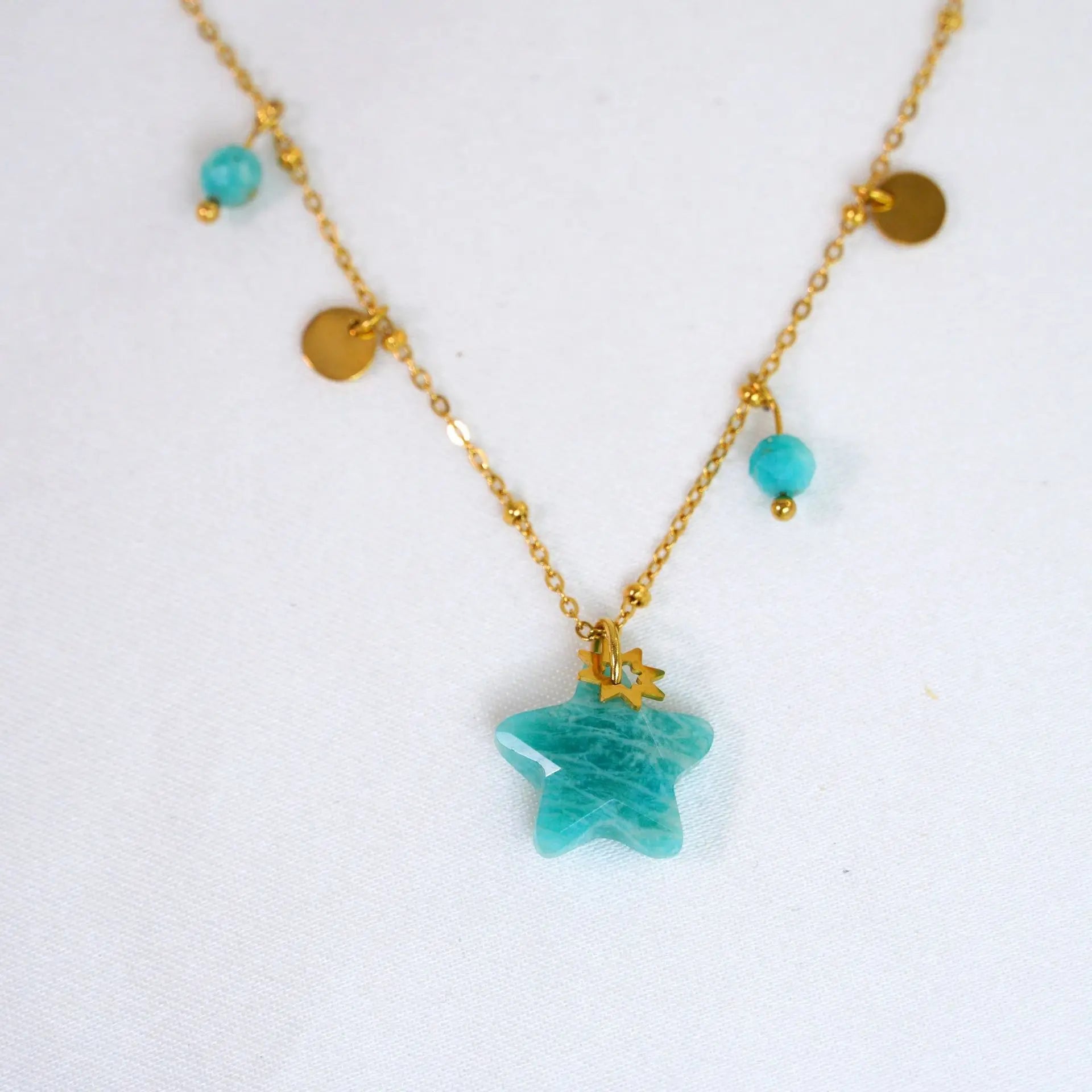 14K Gold-Plated Amazonite Pendant Necklace – Serenity & Self-Expression