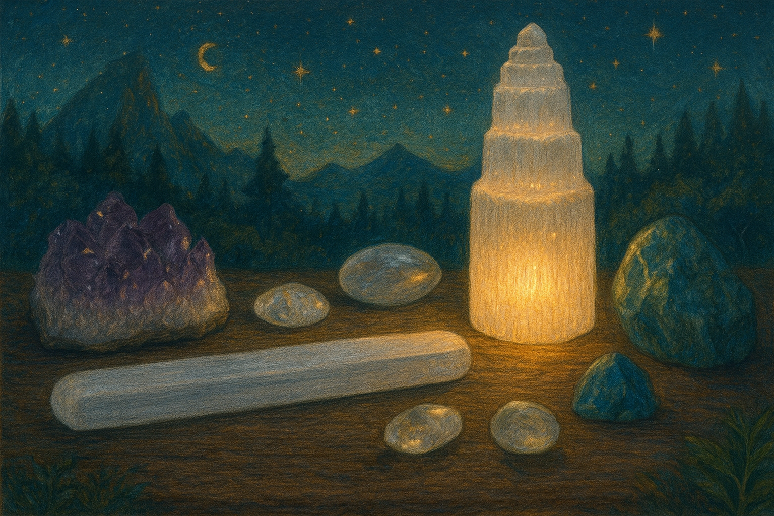 🌙 How to Cleanse Crystals with Selenite