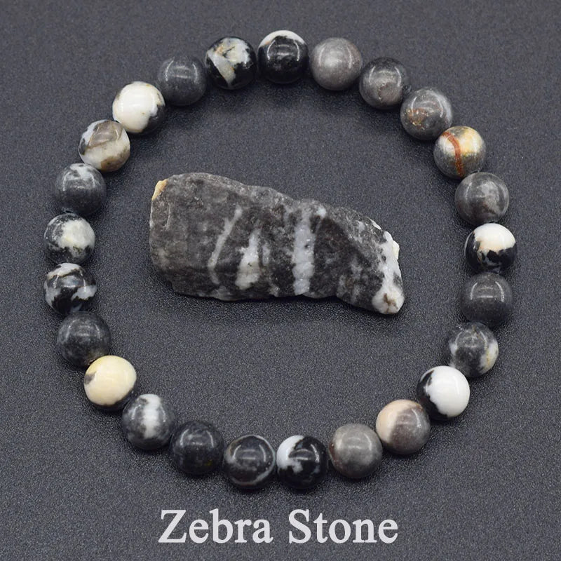 Zebra Stone Crystal Bracelet – Balance, Motivation & Yin-Yang Energy